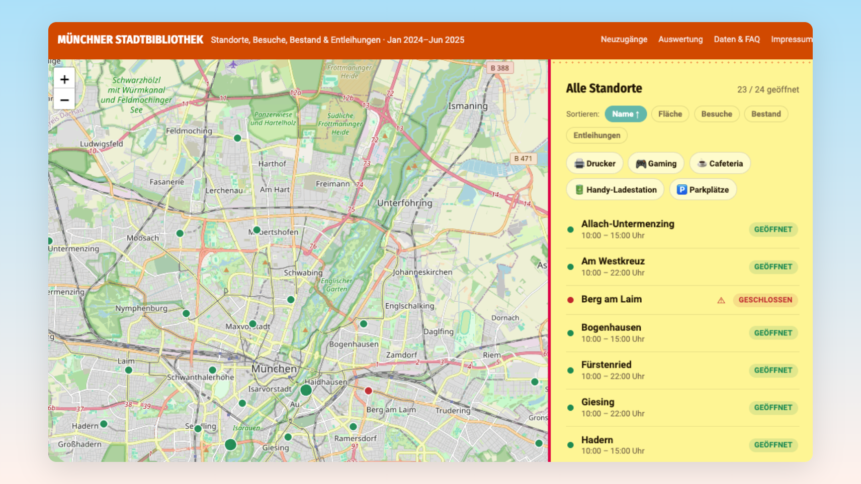 Openbibmuc.de - Hat Deine M&uuml;nchner Stadtteilbibliothek gerade ge&ouml;ffnet?